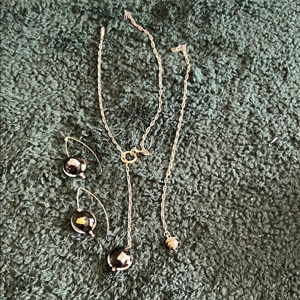 Elegant Black and Silver Jewelry Set